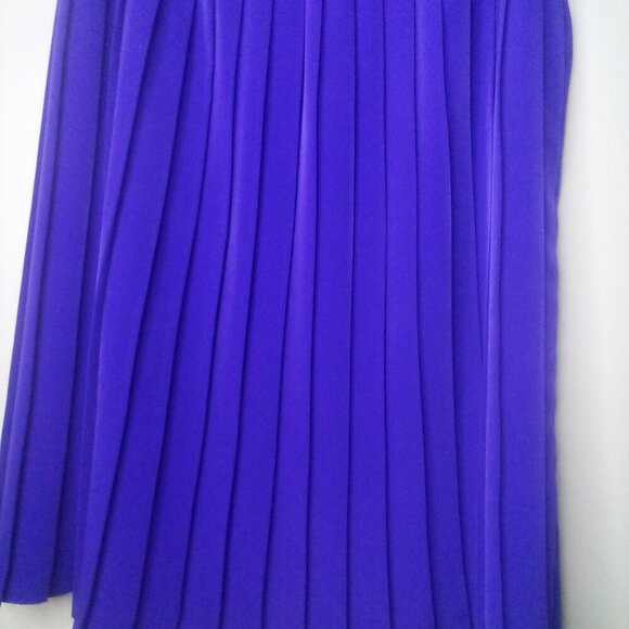 Petite Focus Jacket Skirt Set 16 P Vintage 80s Button Up Pleated Skirt PURPLE - Picture 2 of 15